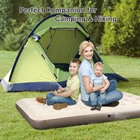 LGM 32 Poutres à spirale Twin Blow Airbed Matelas gonflable floqué pour camping voiture Double Valves Sac de transport pliable pour parc extérieur