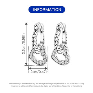 Nuevos pendientes/argollas de serpiente en forma de corazón de latón blanco con circonitas, con temática animal – un regalo perfecto para ella - Product Image 5