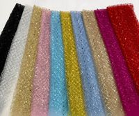Nouveau luxe africain français tulle dentelle noir à la main perlé voile de mariée dentelle tissu paillettes maille dentelle avec perles robe de soirée