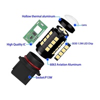 Ampoule LED antibrouillard haute puissance étanche 9005 9006 H7 H11 H16 H15 P13w 6000k pour moto et voiture
