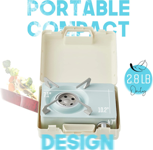Outdoor Mini Portable Camping <b>Gas</b> Stove Butane Iron Manual Single Burner One-piece 3.2KW 90g/H with <b>Ignition</b> - Product Image 2