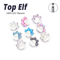 G23 ASTM F136 Titane Griffe de chat mignon Zircon Pierre de protéine Ongles d'oreille Ongles de nez Ongles de lèvre Bijoux de piercing corporel