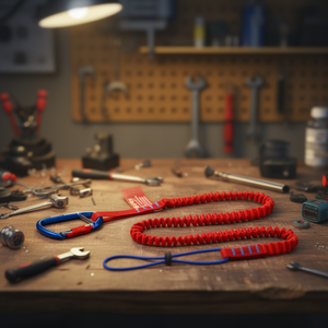 ชุดสายคล้องเครื่องมือ Knipex รุ่น 00 50 03 T สีแดง-น้ำเงิน พร้อมคาราไบเนอร์เพื่อความปลอดภัยของเครื่องมือ - Product Image 2