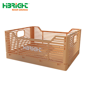 Heavy Duty Collapsible <b>Plastic</b> Fruit Crate Stackable Folding Ventilated Produce <b>Basket</b> for Fresh Vegetable Logistics - Product Image 4