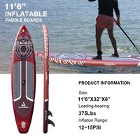 Skatinger 2025 Nouvelle planche de surf gonflable Drop Stitch, planche de paddle, SUP gonflable de 11,6 pieds, planche de paddle tout usage à vendre