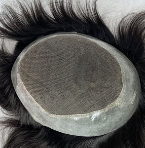 Hair Human Hair System <b>Wig</b> Breathable Lace Base for <b>Men</b> - Product Image 5