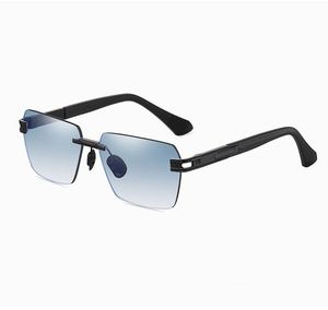 Gafas de Sol Personalizadas con Logotipo, Moda 2025, Montura Retro de Aleación, Lentes Degradadas, Protección UV400, Sin Marco, Cuadradas, para Hombre - Product Image 2