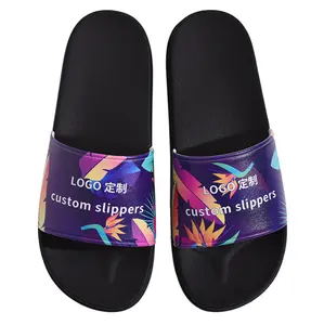 OEM Men Slippers Logo Online Shopping High Quality PVC Slide Sandals,custom Designed Embossed Slippers