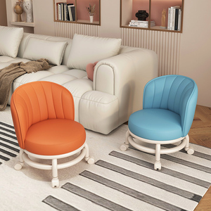 Tabouret bas à poulie avec dossier <span class=keywords><strong>et</strong></span> roulettes, design silencieux, petit tabouret domestique pour l'apprentissage des enfants - Product Image 3