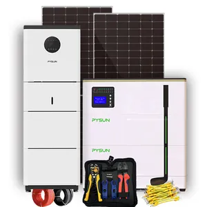 PYSUN Solar System 5kw All in One 6kw 10kw Solar Hybrid Home Solar Power System uso domestico europa Stock con batteria al litio