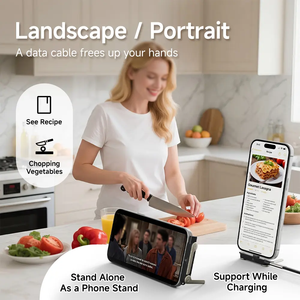 Câble de charge rapide PD 240W Type-C <span class=keywords><strong>vers</strong></span> Type-C avec support de téléphone pliable, cordon de chargeur combinable <span class=keywords><strong>gratuit</strong></span> pour <span class=keywords><strong>iPhone</strong></span> 15-17 <span class=keywords><strong>Android</strong></span> - Product Image 2