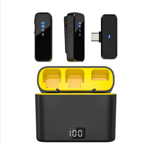 Micrófonos Lavalier inalámbricos baratos de alta calidad para teléfono móvil Dual Lapel 2,4G condensador omnidireccional para entrevista de Vlog - Product Image 1