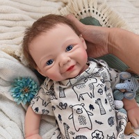 Poupée Bébé en Silicone Corps Entier Personnalisée par le Fabricant, Lavable, Réaliste, 43cm, Vivienne Reborn avec Cheveux, Articles de Collection