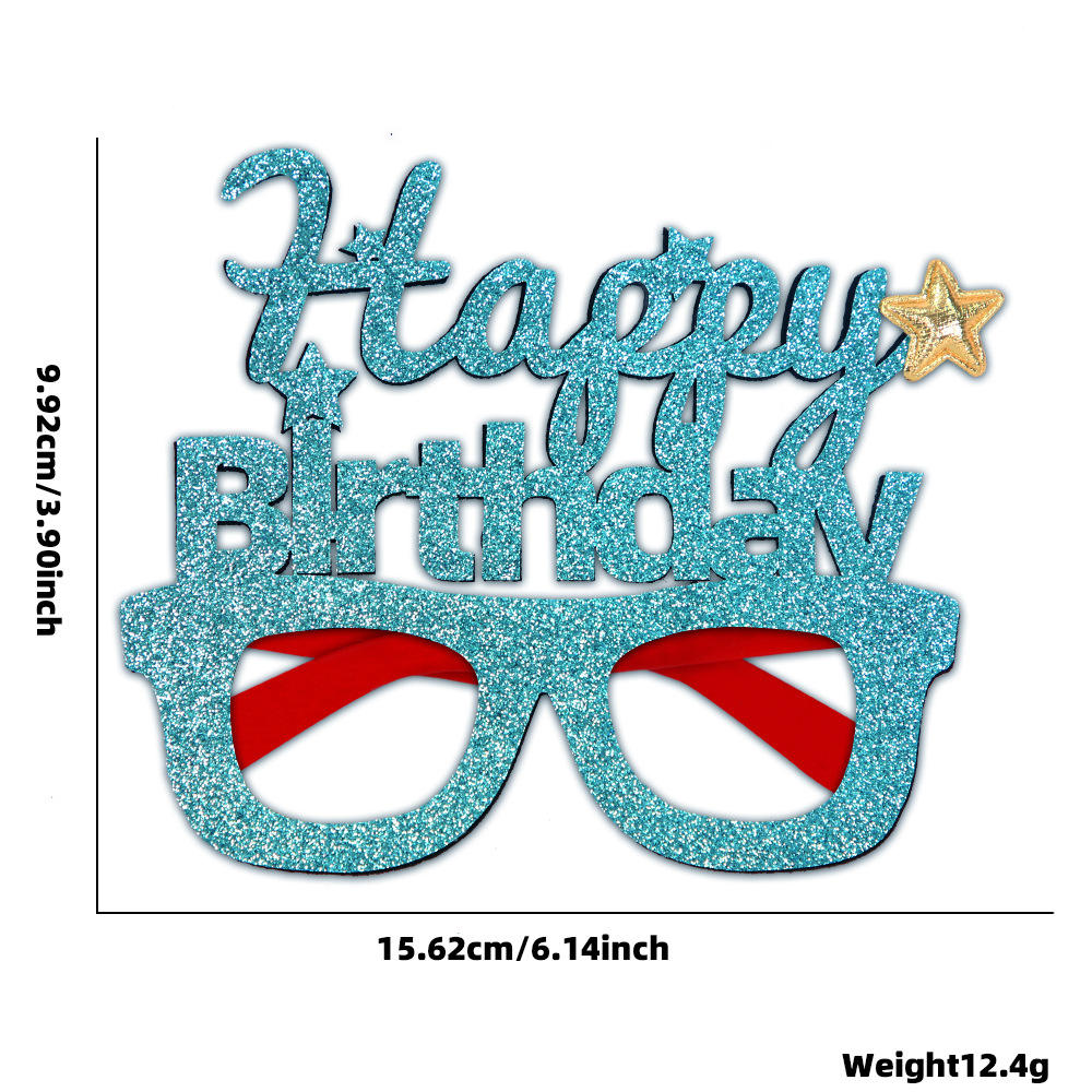 Blue birthday letters gold star style