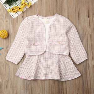 Vêtements pour enfants, printemps automne, ensemble de 2 pièces pour bébés filles, manteau à carreaux, robe tutu, ensemble de vêtements pour filles pour fête d'anniversaire - Product Image 4