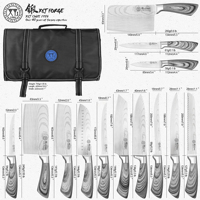 Ensemble de couteaux à lame tranchante multi-pièces pour chef, kits d'outils de cuisine, sac de rangement en tissu Oxford, sac à main gonflable, couteau de cuisine