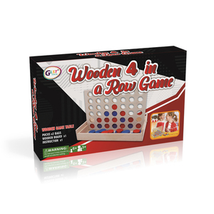 Jeu de société Connect 4 en bois pliable, jeu de stratégie classique pour toute <span class=keywords><strong>la</strong></span> famille (format voyage, 5 à 7 ans) - Product Image 1