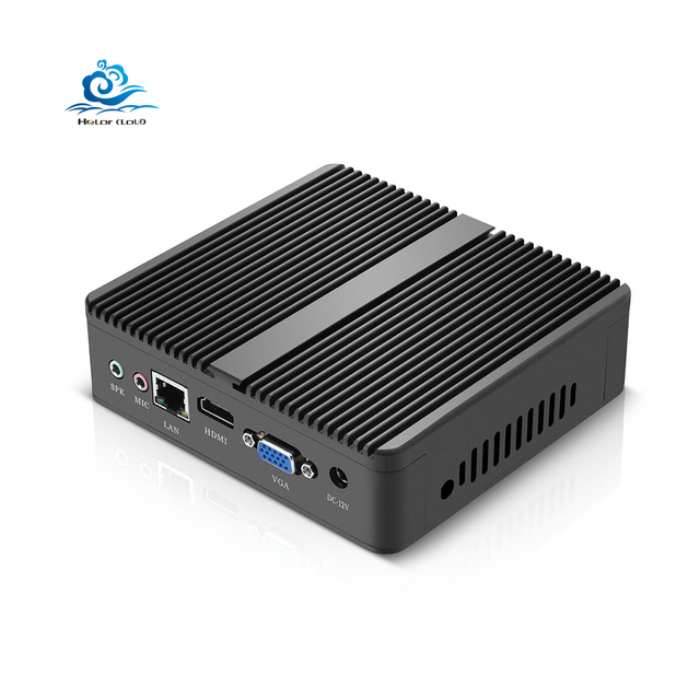 HLY Fanless Mini PC Computer J1800 N2840 Dual Core Win10 Pro Barebone Desktop Linux HTPC VGA WIFI 8G Ram 120G SSD
