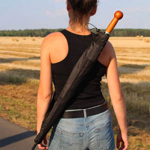 Tas bahu portabel, 25 inci 8 rusuk pertahanan diri Pongee payung serat kaca bingkai pembuka sendiri mekanisme penutup Manual tali bahu - Product Image 5