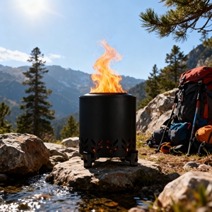 Réchaud à <span class=keywords><strong>bois</strong></span> pliable pour le camping, en titane, léger, pour la randonnée, équipement de randonnée ultraléger, <span class=keywords><strong>bushcraft</strong></span> - Product Image 6