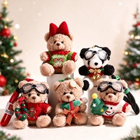 Porte-clés ours en peluche de Noël mignon, breloque de sac ours en peluche, mini pendentif ours en pull de Noël, cadeau de fêtes pour Noël