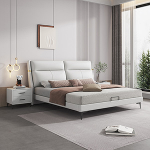 Lit Moderne Minimaliste en Cuir Rembourré 1,8M Double avec Boîte de Rangement pour Chambre Parentale - Product Image 4