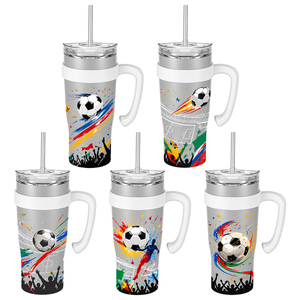 Gobelet isotherme en acier inoxydable 304 avec revêtement en céramique de 38 oz, logo Coupe du Monde de Football, bouteille d'eau isolée pour cadeaux souvenirs - Product Image 1