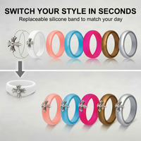 Bague en silicone interchangeable DIY, bandes de couleur remplaçables, alliance de mode pour hommes et femmes, bijoux personnalisés OEM ODM