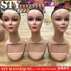 Sty Menselijk Hoofd Mannequin Mannequin Voor Pruik Display Met Stand Mooie Mannequin Hoofd Met Glimlach