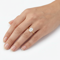 VOAINO Fabrik Großhandelspreis 14K 18K Massivgold Kissenförmiger Labor-Diamant Solitär-Ring Damen Hochzeits- & Jubiläumsgeschenke