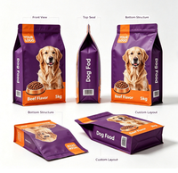 Sacs d'emballage alimentaire personnalisés pour animaux de compagnie, sacs en Mylar à fond plat, sac pour nourriture pour chiens, chats et animaux de compagnie avec valve et fermeture éclair