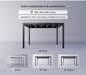 Modern Opening Louver Roof Bioclimatic Outdoor Waterproof Aluminium Pergola Covers - Product Image 6