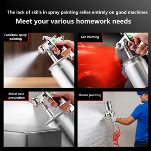Высококачественный ручной краскопульт W101 из нержавеющей стали с соплом 1,3 мм, низкие эксплуатационные расходы, гравитационная подача, OEM, настраиваемый, гарантия 3 года - Product Image 4