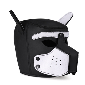 Puppy Play Hondenkap Volledige Hoofdbescherming voor BDSM Roleplay Neopreen Hoge Kwaliteit PU Materiaal Aanpasbaar Koppels BDSM <span class=keywords><strong>Bondage</strong></span> - Product Image 6