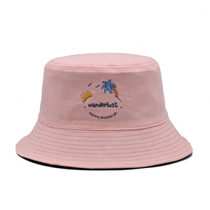 Custom Embroidery Double Sided <b>Bucket</b> <b>Hat</b> <b>Reversible</b> Women <b>Bucket</b> <b>Hats</b> Cap Wholesale - Product Image 3