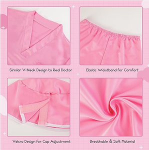 Costume de Docteur pour Filles - Tenue Médicale Enfant avec Blouse de Laboratoire et Sac de Transport, <span class=keywords><strong>Déguisement</strong></span> de Médecin pour Halloween, Jeu de Rôle pour la Journée des Métiers - Product Image 4