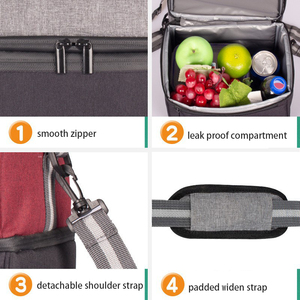 Wholesale Custom Logo Double Layer Leakproof Picnic Outdoor <b>Camping</b> Food Beverage <b>Storage</b> Bag Thermal Soft Cooler Bag - Product Image 5