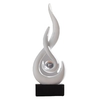 Statue de boule de cristal moderne, design abstrait de flamme, artisanat en résine, décoration artisanale pour la maison, table de bureau, étagère de retraite