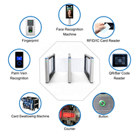 Torniquete de puerta batiente con motor sin escobillas, anticolisión, lector de tarjetas RFID NFC y control de acceso por código QR para gimnasios