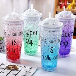 冷凍ジェルアイスクリームカップ16オンス再利用可能なカスタムパーソナルロゴコーヒープラスチック剃ったかわいいメーカーシリコンキューブ自動蓋付き - Product Image 4