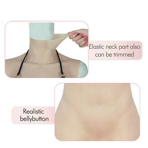 Combinaison sans manches à neuf points Body de forme de sein avec costume réaliste en silicone faux vagin - Product Image 4