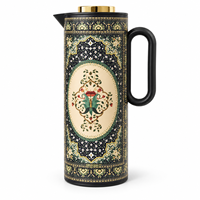 Thermos à double paroi en acier inoxydable de 1 L, design artistique traditionnel, style persan, isolation thermique portable, bouilloire de camping