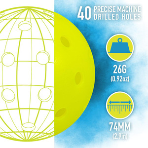 Balles de pickleball personnalisées, 40 trous, rotation durable, 2025, rapides, 40 balles de pickleball sans couture, professionnelles, 26 trous, intérieur - Product Image 4