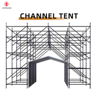 Tente de tunnel d'accès Layher, chapiteau de passage en PVC imperméable pour entrée de festival