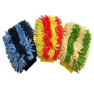 Gant de lavage de voiture en microfibre, doux, <span class=keywords><strong>double</strong></span> face, en chenille colorée - Product Image 1