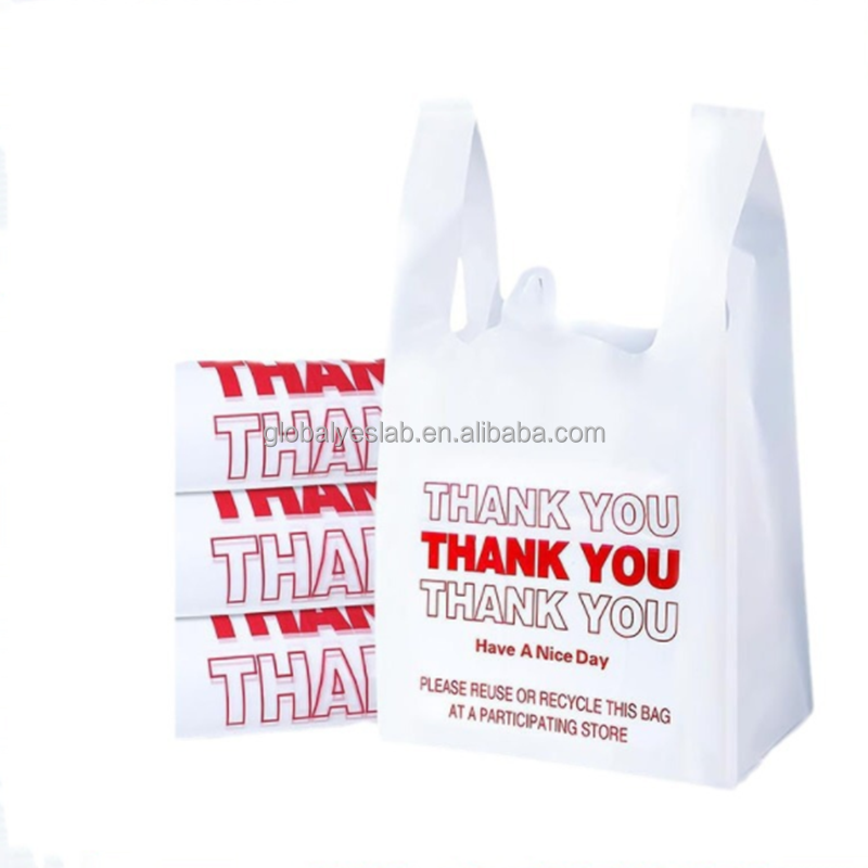 Transparent Plastic Side Gusset Bag Disposable Vest Carrier for Shopping  Thank You T-Shirt Bags for Packaging