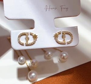 <span class=keywords><strong>Pendientes</strong></span> colgantes desmontables con borlas <span class=keywords><strong>y</strong></span> <span class=keywords><strong>perlas</strong></span> <span class=keywords><strong>de</strong></span> agua dulce, 18K, borlas doradas, 0.12ct VS, diamante - Product Image 6