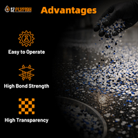 Résine époxy transparente décorative de qualité supérieure pour revêtement de sol à paillettes époxy, utilisation en construction, durcissement rapide, rapport 2:1