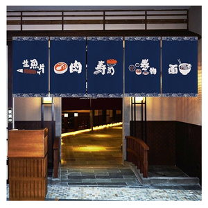 Sublimación a todo Color lienzo Lino texto personalizado foto cocina Sushi restaurante entrada personalizada puerta cortina japonesa - Product Image 3