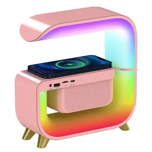 Hot Selling Multi-function 15W Speaker Mobile Phone Universal Charger Colorful Night Light Lamp Wireless Charger